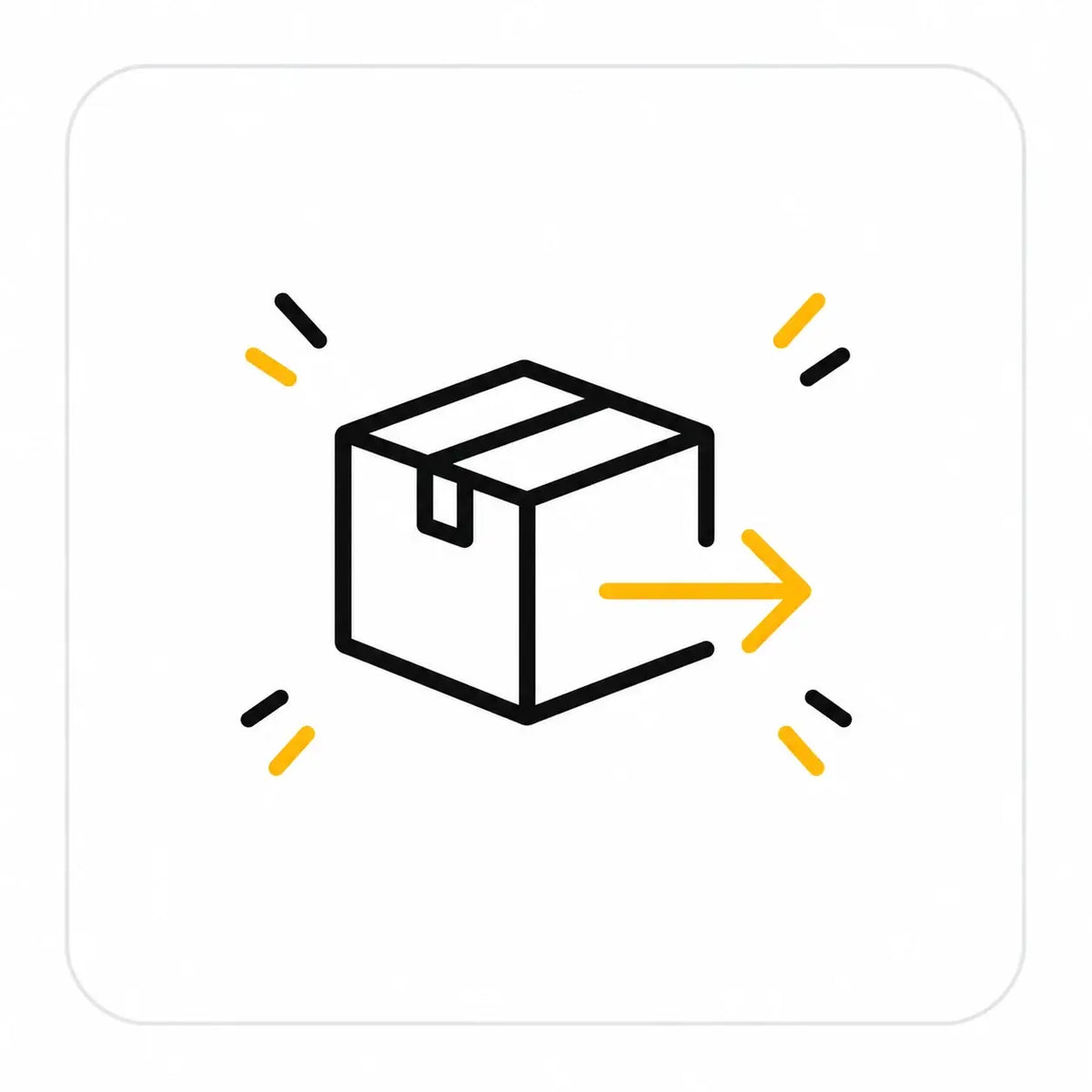 Package icon representing a simple and straightforward smart technology shopping experience