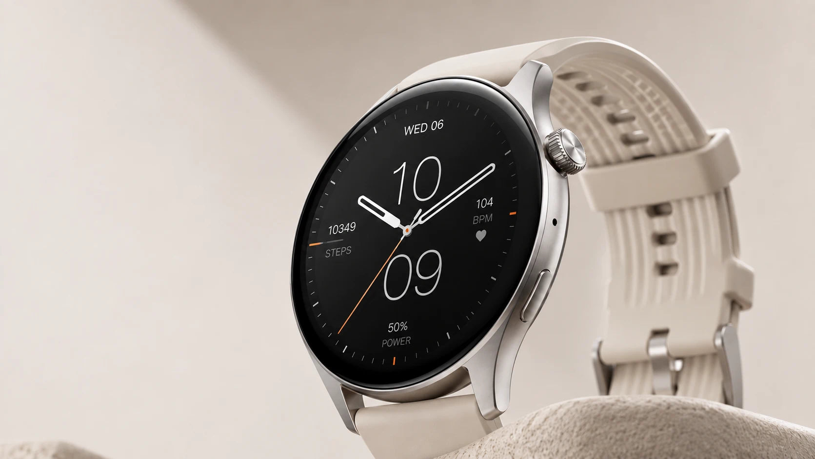 TECHQO smartwatch with slim metal case and minimalist design for comfortable everyday wear