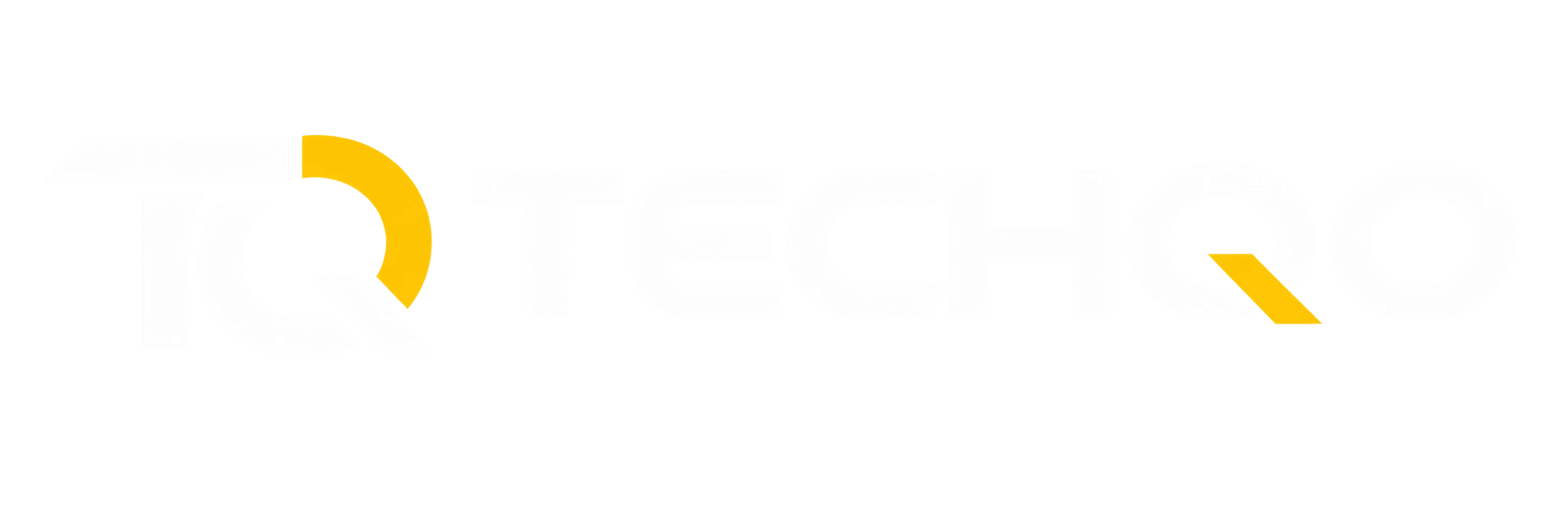 TECHQO white and yellow logo for dark backgrounds