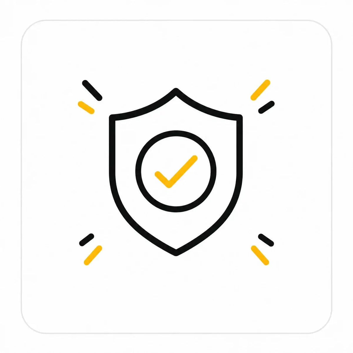 Shield and check icon representing practical and reliable smart technology